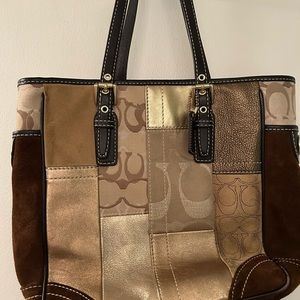 Coach suede /leather patchwork bag